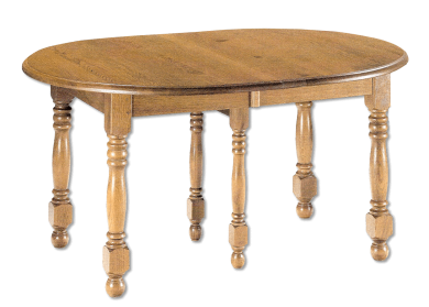 Table à allonges OVALE - bois de chêne massifTable à allonges OVALE - bois de chêne massif Pied N°8