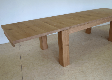 Table à allonges BIGFOOT -  bois de chêne massif Etendue