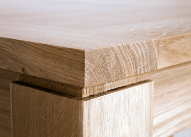 Table à allonges CALI Rectangulaire - bois de chêne massif Détail