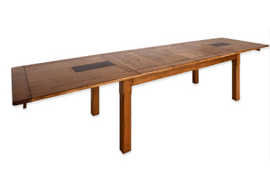 Table à allonges MARGOT - bois de chêne massif Etendue