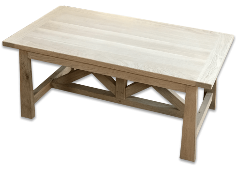 Table fixe CHARPENTIER - bois de chêne massif - aspect brut