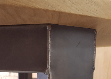 Table fixe LOFT METAL RONDE- bois de chêne massif detail